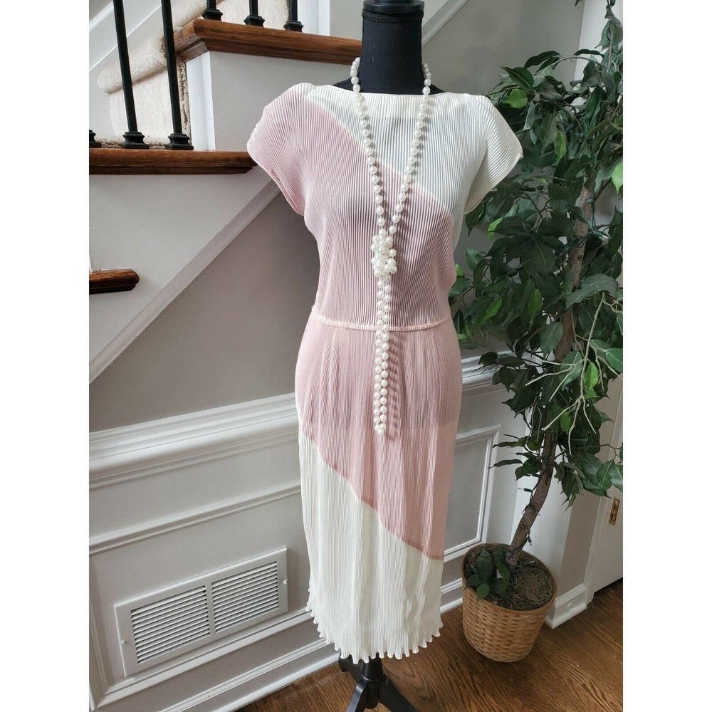 Liz Roberts Boat Neck Vintage Knee Length Dress